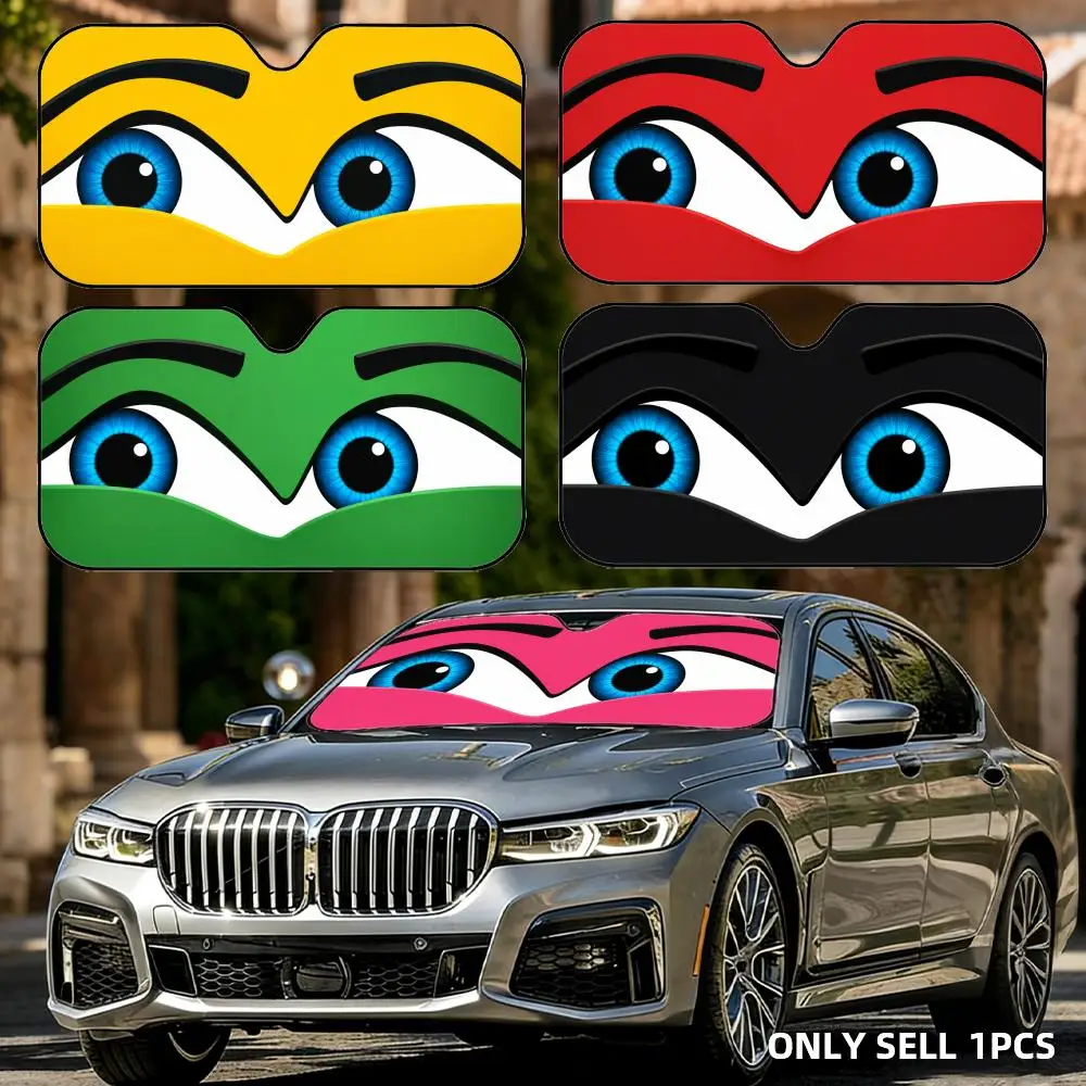 

Smiling Eyes Sun Visor Reusable Aluminum Foil UV Protector Heat Car Sunshades Five-Layer Insulation Windshield