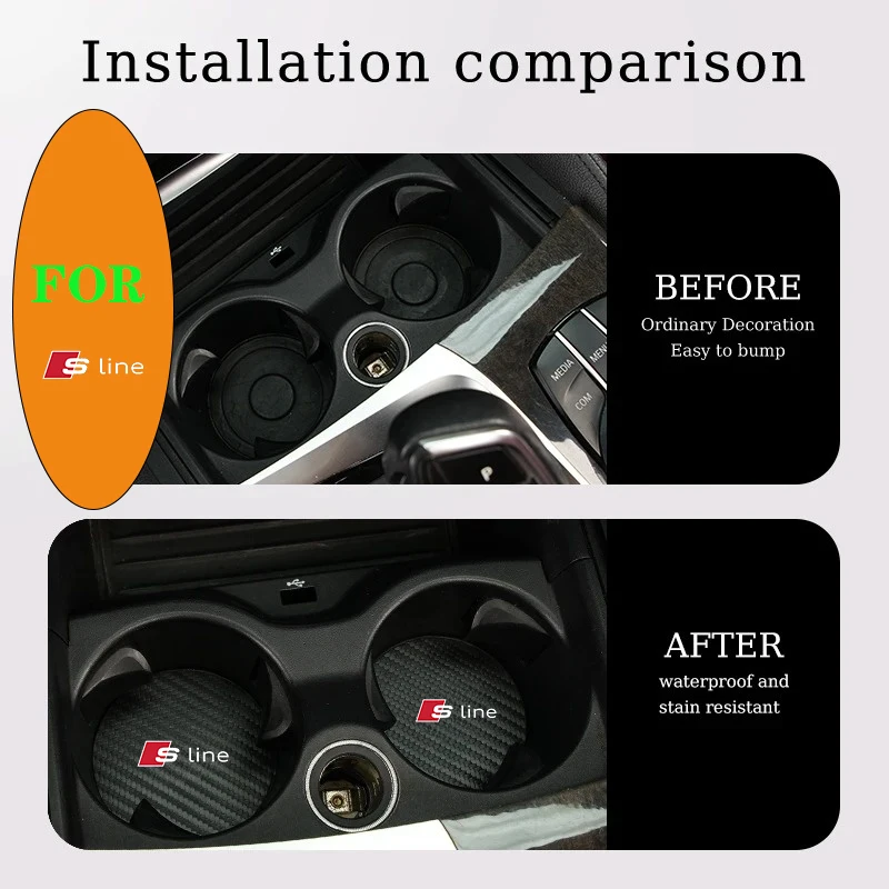 

Non-slip Car Water Cup Pad Rubber Mat Bottle Holder For Audi Sline A3 A6 Q3 B5 B6 B7 B8 B9 Q7 8P 8V 8L A5 A4 C6 C5 C7 4F A1 A7