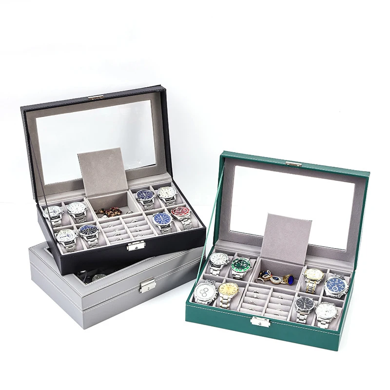 

DELESYS Large-Capacity Household Jewelry Watch Earring Storage Box Fashionable Creative Festival Gift Storage Organization Box