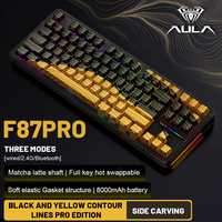 AULA F87 Pro Mechanical Keyboard 87 PBT Plastic Keycaps Hotswap Multicolor Backlit Long Battery Life Wireless Gaming Keyboard