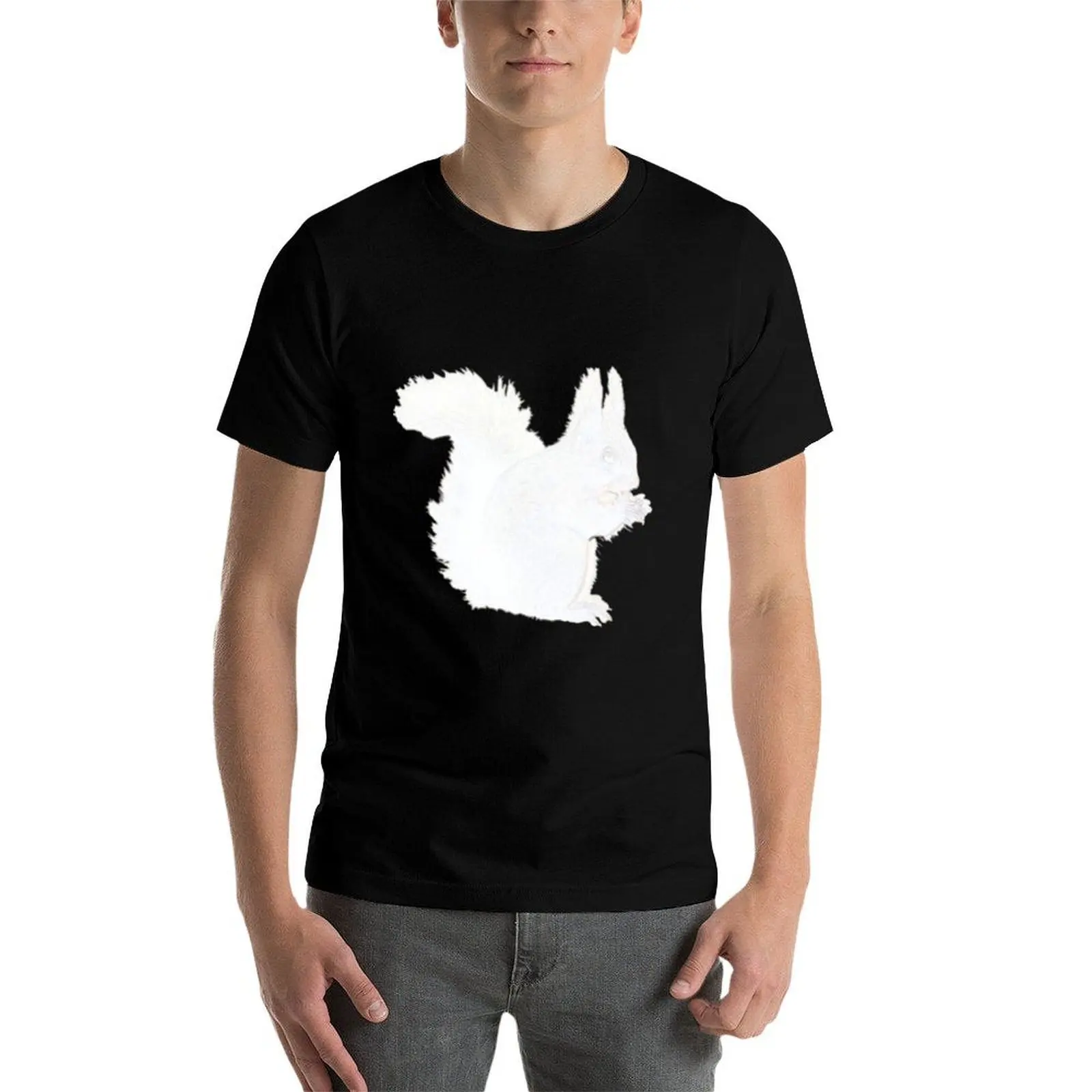 

White squirrel T-Shirt man t shirts for men cotton t shirts man 100% T-Shirt