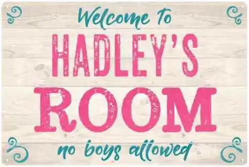 HADLEY'S Room Kids Bedroom Sign Personalized Metal Sign 108120089113