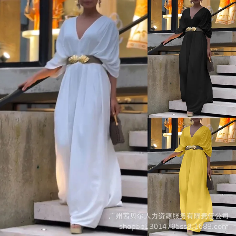 

Women High Waist Overall Pants Jumpsuits V-Neck Half Sleeve Ruched Jumpsuit Solid Color Fashion Summer