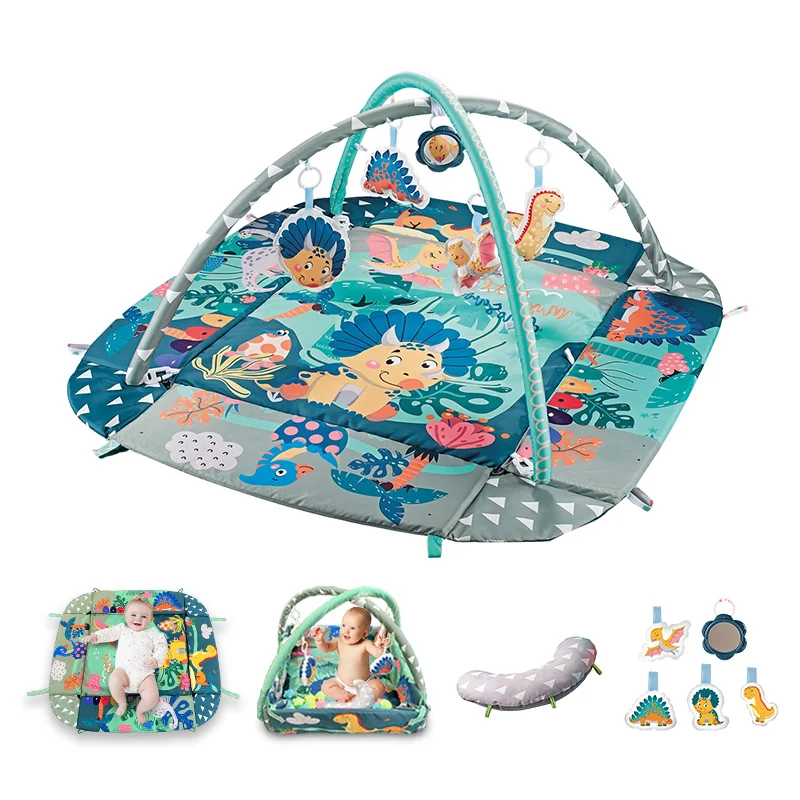 Mooie Cartoon Dierenpatroon Kruipmat Hangende Speelgoedpoppen Baby Play Gym Baby Kruipmat