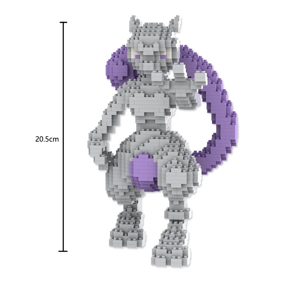 Pokemon Gengar Lucario Mewtwo Building Blocks Piplup Mega Rayquaza Charizard Assembled Mini Bricks Toys For Kid Christmas Gift