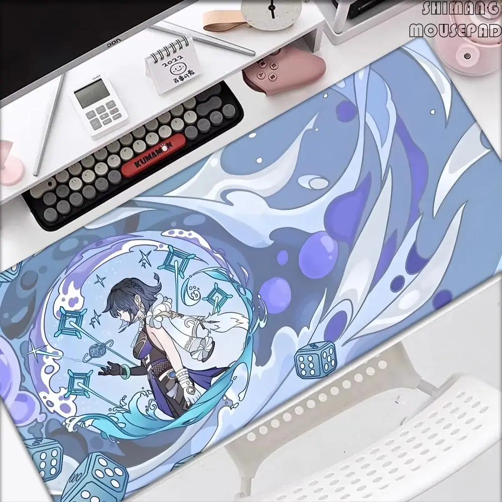 

Anime Game Furina Neuvillette Mavuika Wanderer Raiden XXL Large Genshin Impact Mouse Pad Non-slip Keyboard Desk Mat Mousepad