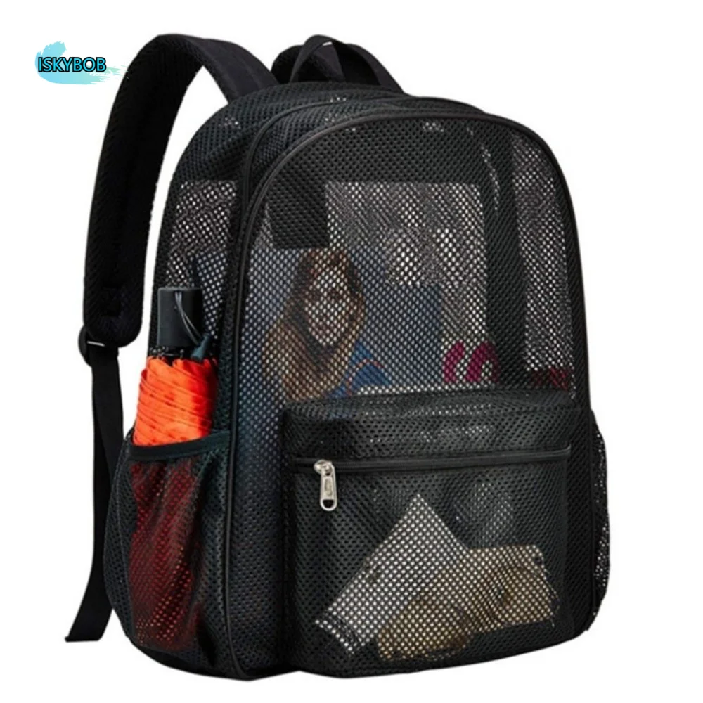 

Модный сетчатый рюкзак 20-35 л, утолщенный, сверхпрочный, прозрачный, из дышащего полиэстера, для студентов, женский