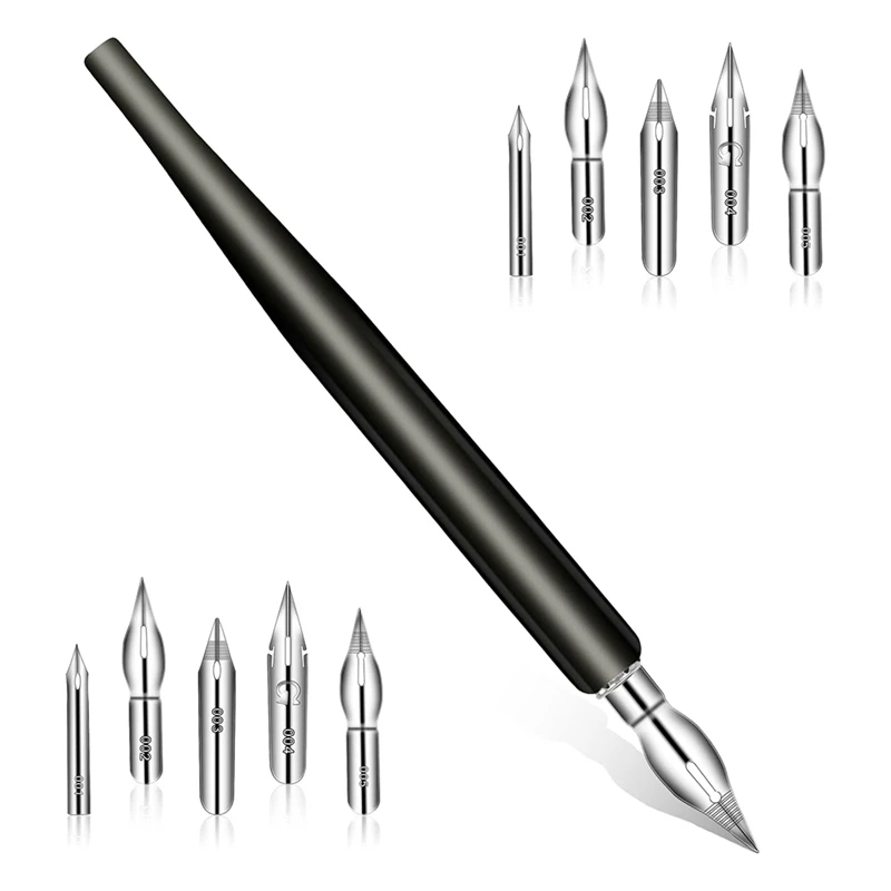 11-Piece Comic Pen Nib Set, With 10-Piece Stainless Steel Pen Replacement Nibs For Writing, Drawing, Signing, Sketching