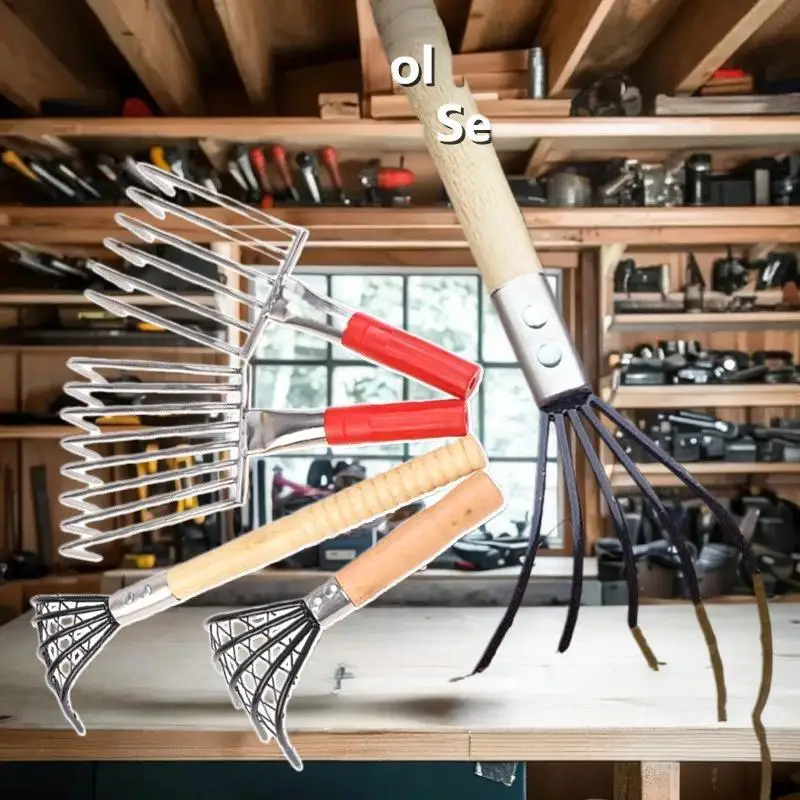 올인원 휴대용 해변 조개 갈퀴 도구, 해산물 조개 갈기 및 정원 농장 제초 및 파기에 이상적입니다.