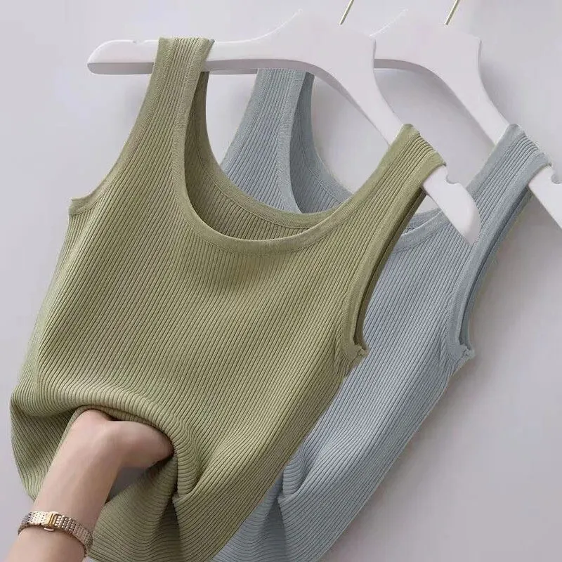 80-200kg ice silk suspender vest for women in summer to wear outside and inside with bottomed shirt thread large size slim