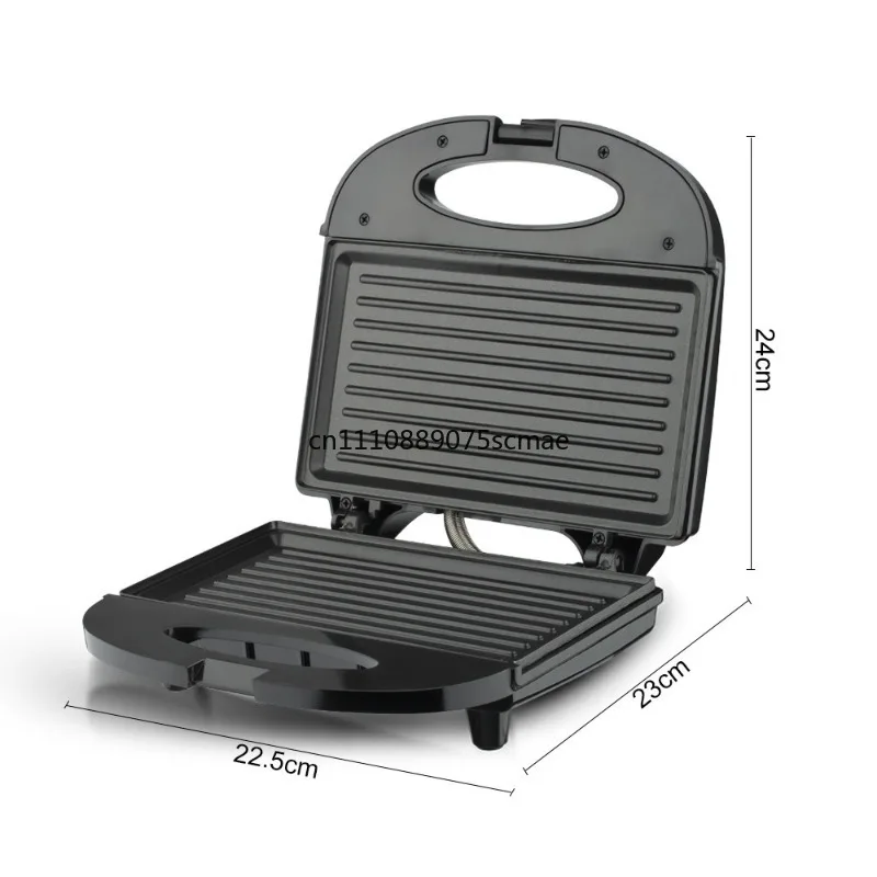 110V Household Sandwich Waffle Maker Light Breakfast Machine Double‑Sided Heating Mini Toast Bread Baking Grill