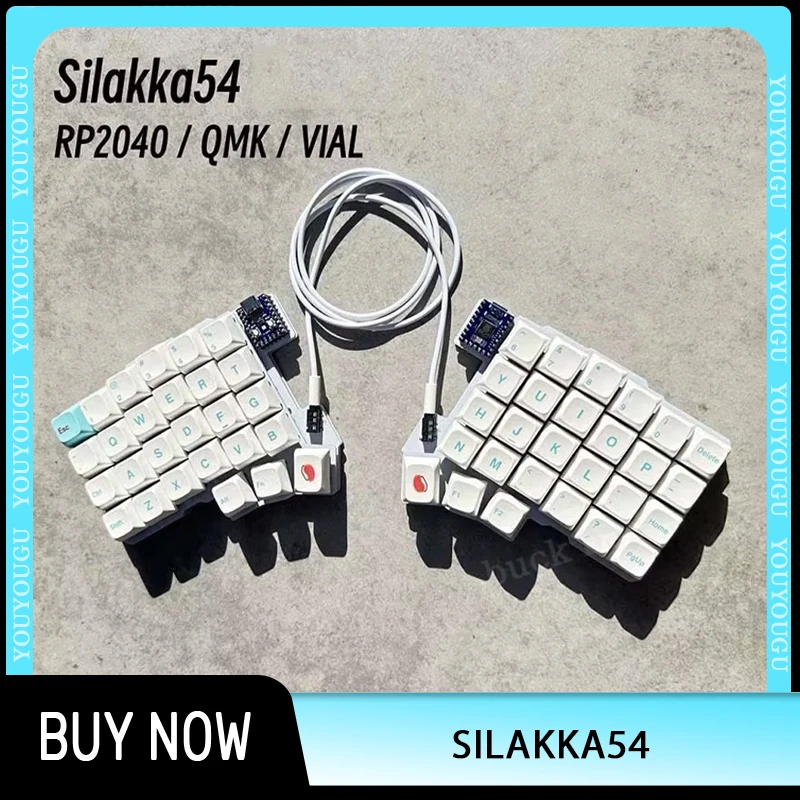 Silakka54 Split Keyboard Wired Support QMK/VIAL Gamer Keyboard Hot Swap Ergonomics RP2040zero PC Accessories Customized Gifts