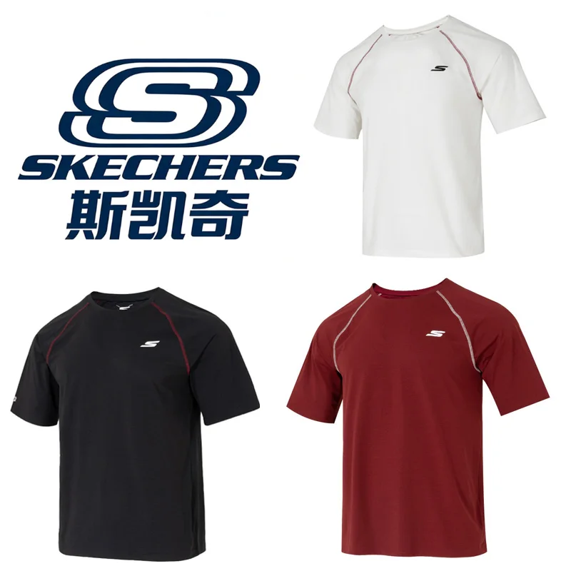 

Skechers Raglan Sleeve T Shirts Contrast Stitching Performance Tees 3 Colors Black White Red P226U030-03K8/0019/046B