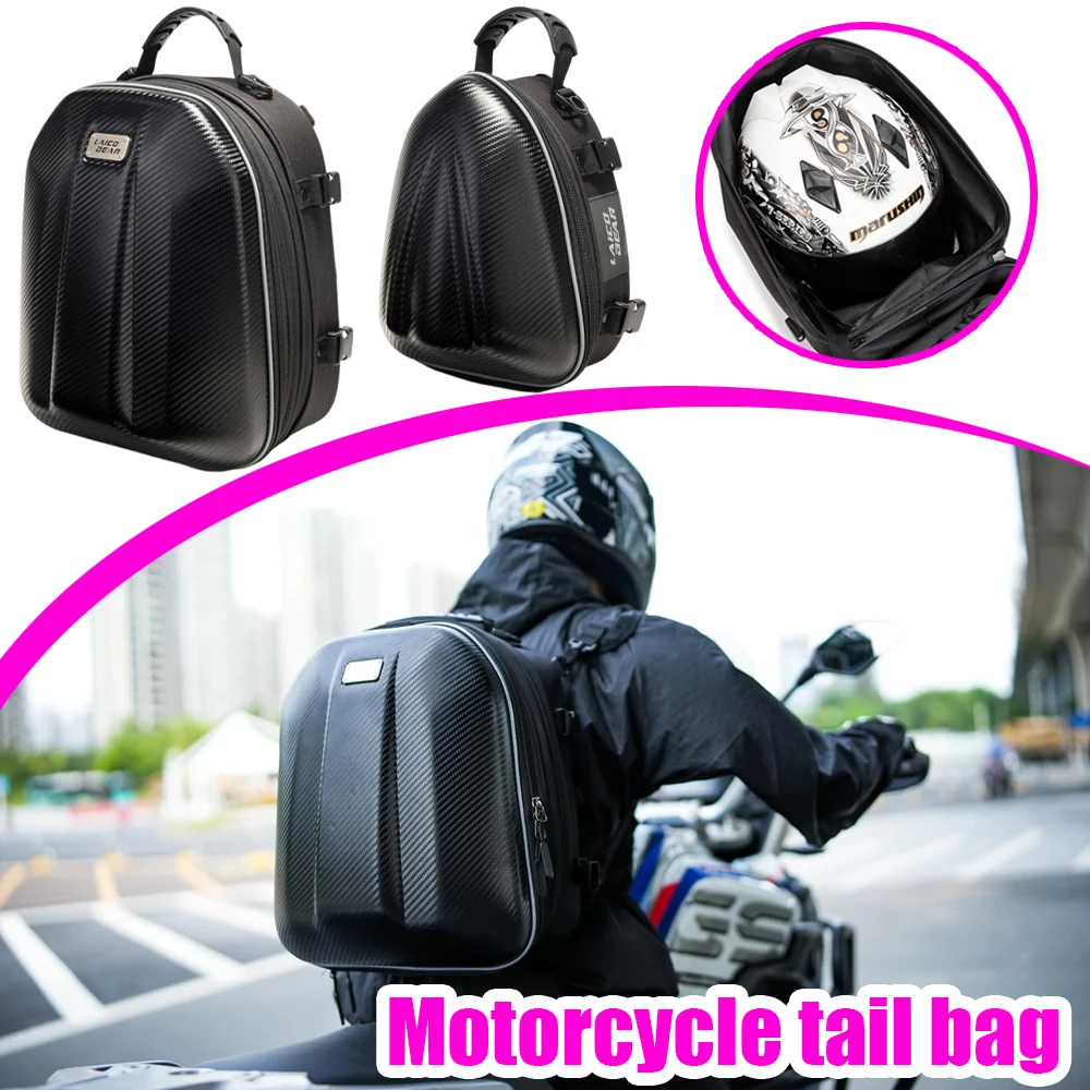 

Waterproof EVA Hard Shell Motorcycle Tail Bag Multifunctional Motorbike Rear Back Seat Moto Helmet Travel Backpack for Rider New