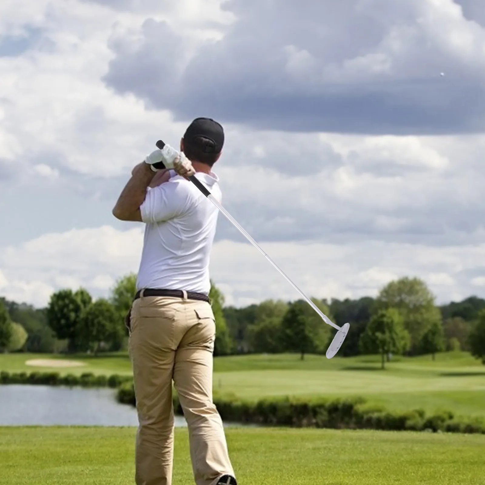 Ajustável Clube Golf Putter, liga de alumínio, Sports Cue, Office Push Rod, Suprimentos de Clubes Esportivos, Produto do lado direito