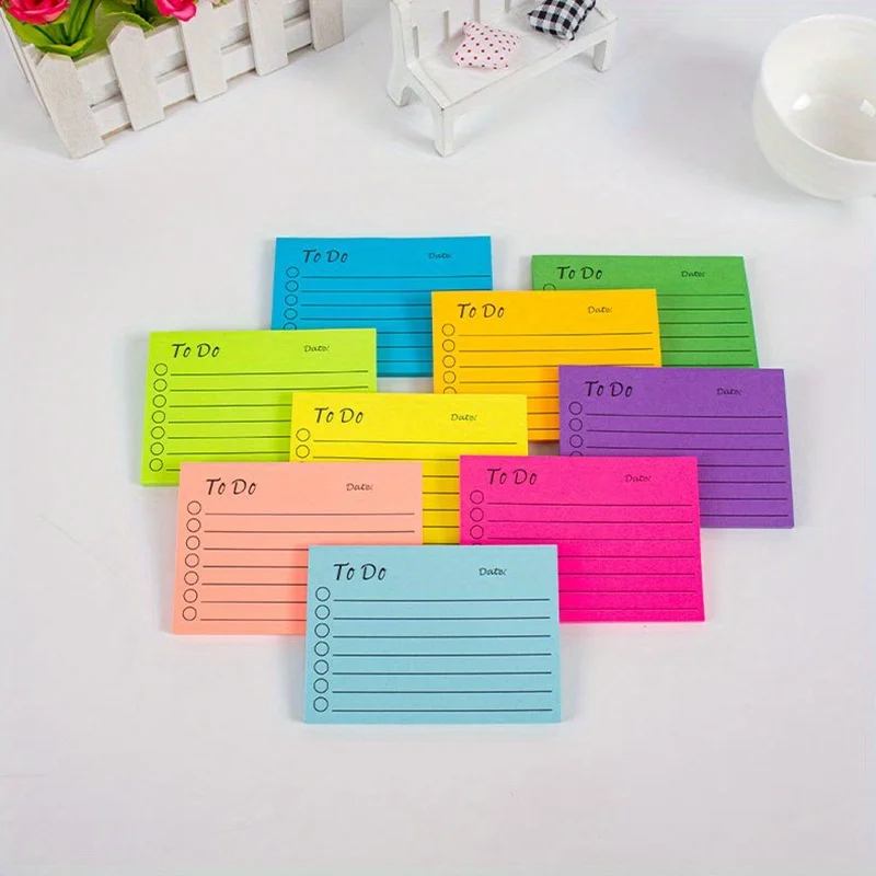3/5pack(1pack=50 sheets) Sticky Notes-Multi-Color with Date Markers, Self-Adhesive Memo Pads for Efficient Planning, To-Do Lists