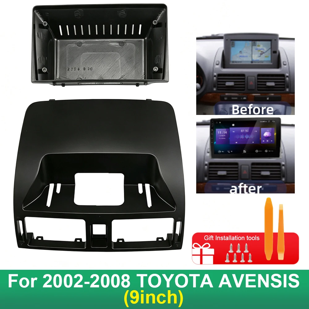 9 Inch Car Radio Fascia Frame For Toyota Avensis 2002-2008 Android Stereo Dashboard Panel Trim Kit