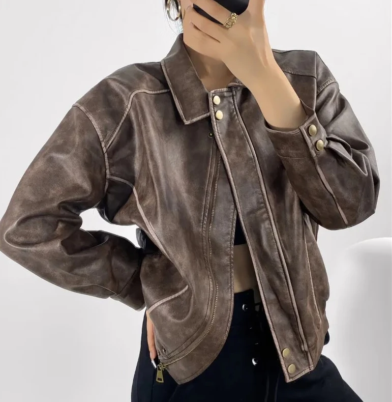 Abrigo liso con solapa a la moda para chaqueta de bolsillo, prendas de vestir exteriores elegantes de calle para mujer