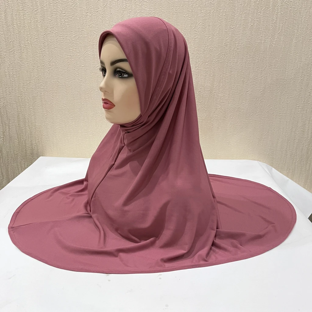 H124 Erwachsene, hochwertiger, großer muslimischer Hijab-Schal mit Kinnteil, islamisches Kopftuch, Hüte, Armia, zum Anziehen, Kopfbedeckung, Turban-Kappen – Detail 16