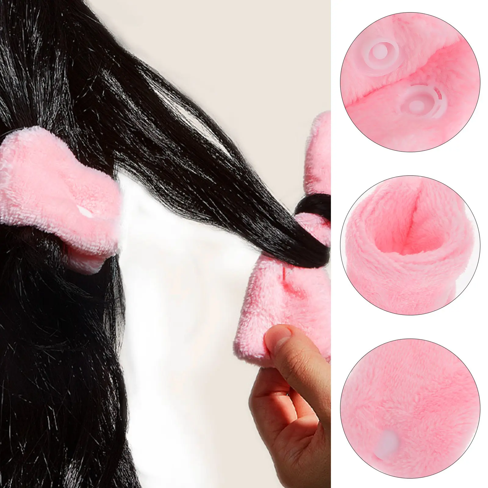 6Pcs Coral Fleece Hair Curlers No Heat Sleep Hair Roller Tools Flexible Soft Curling Rods for Natural Waves Styling
