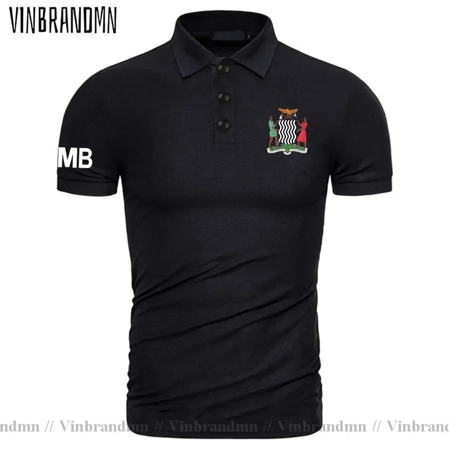Republic of Zambia Zambian ZMB Polo shirts Men New Fashion Brand Tops Classic Country Flag Design 100% Cotton Nation Team Shirts