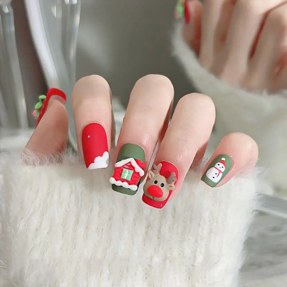 Santa Claus Christmas Nail Ornaments Cartoon Bell DIY Nail Art Decoration Nail Art Resin Christmas Nail Decoration Women