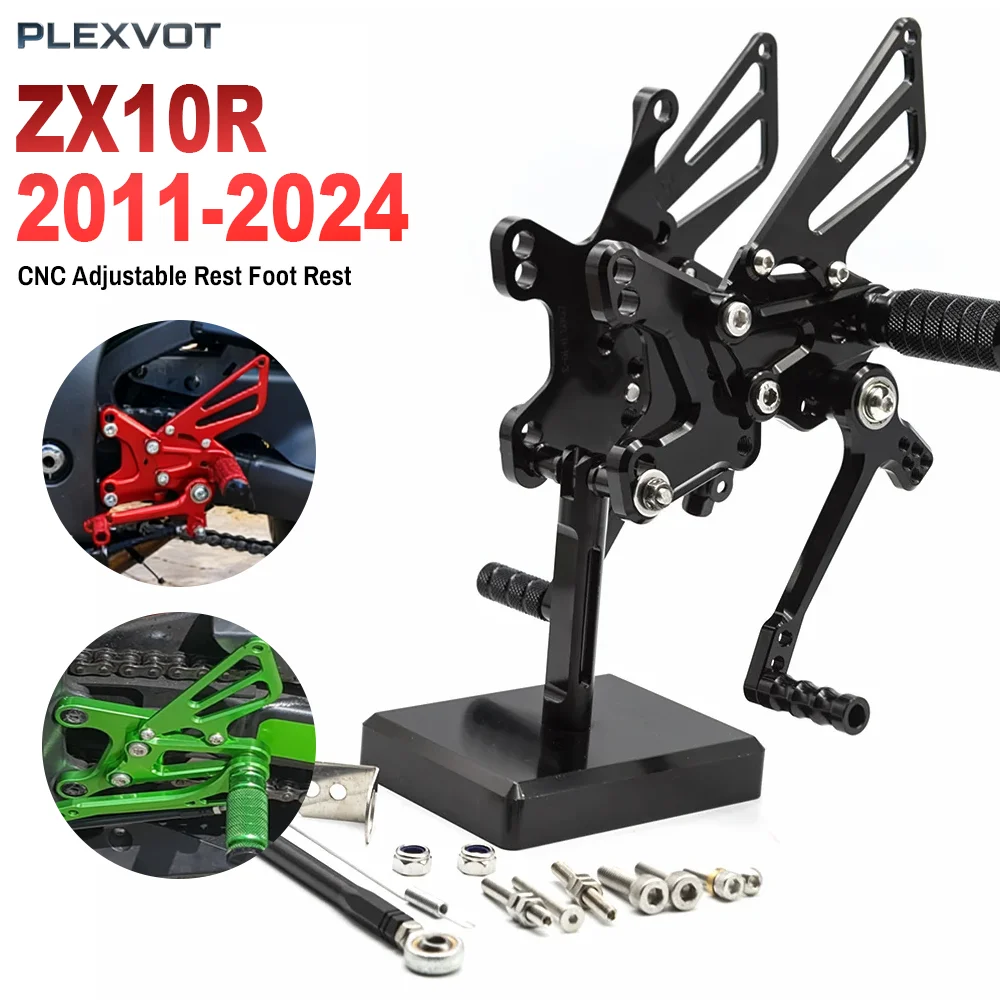 

For Kawasaki ZX10R ZX 10R ZX-10R 2011-2020 2021 2022 2023 2024 CNC Aluminum Motorcycle Footrest Rear Set Rearset Footpeg