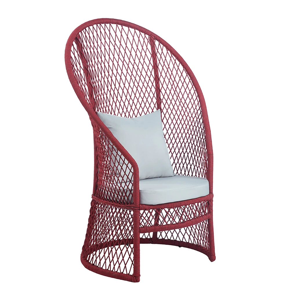 *Restaurant Cafe Patio Waterproof Color Garden Outdoor Rope Rattan Lounge Chairs With Arm