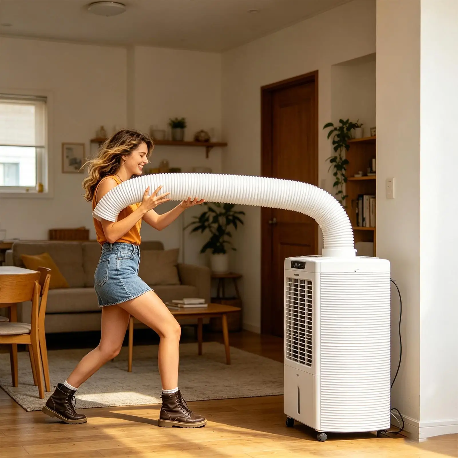 Flexible Air Conditioner Exhaust Pipe Outlet Vent Hose Duct 3 Meters Portable AC Vent Pipe Portable AC Vent Hose For Mobile Air
