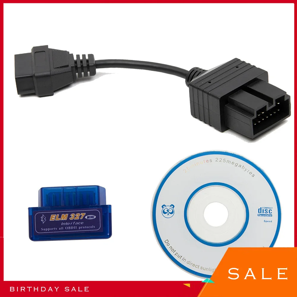 

Mini ELM327 Bluetooth 2.1 + OBD2 Connector Cable for Kia 20 pin Car Scanner Diagnostic Tool ELM 327 For Android Torque Windows