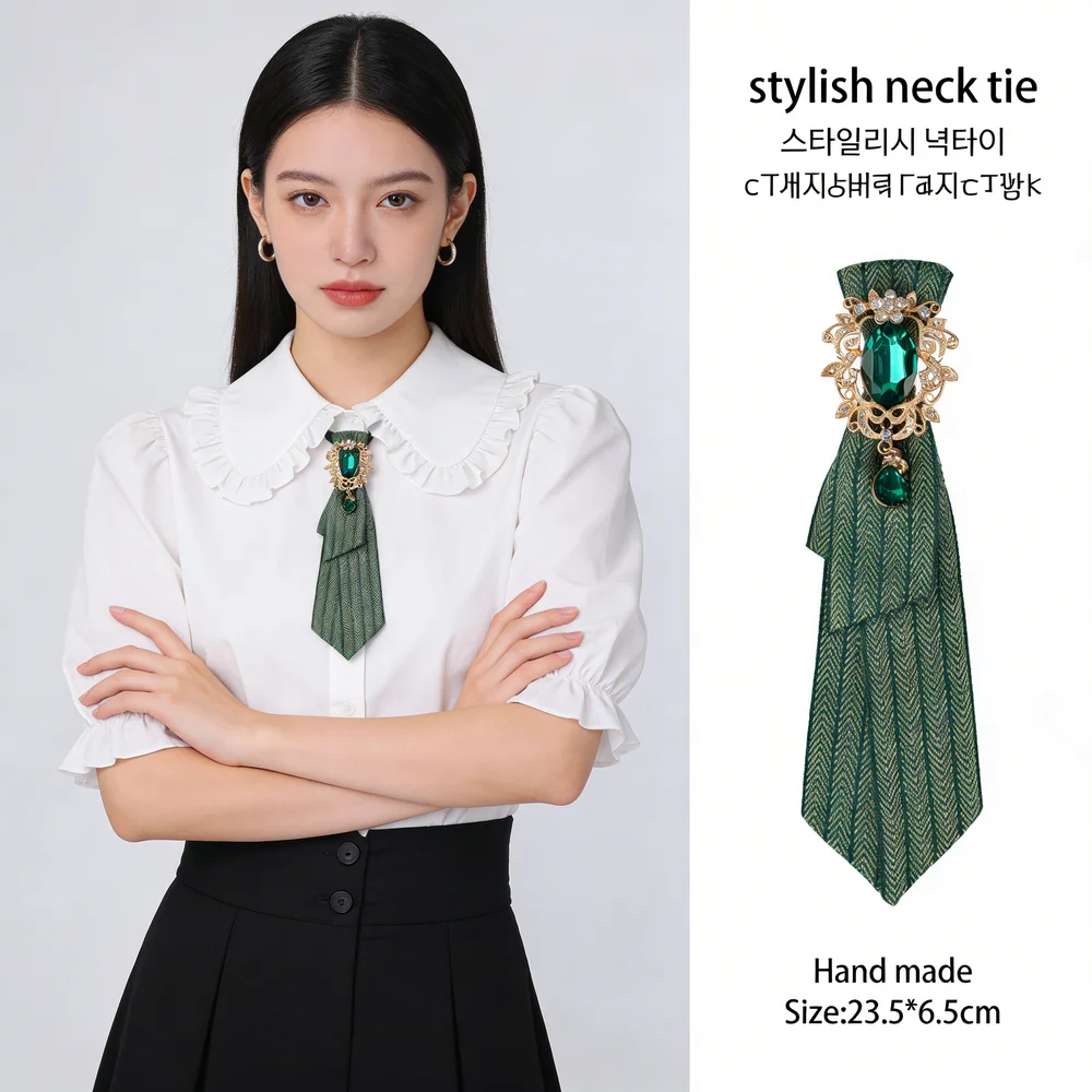 Luxury Rhinestone Necktie Men Ribbon Tie Korean Style College Style Girl Boys Suit Shirt Collar Versatile Tie Accessorries Gifts