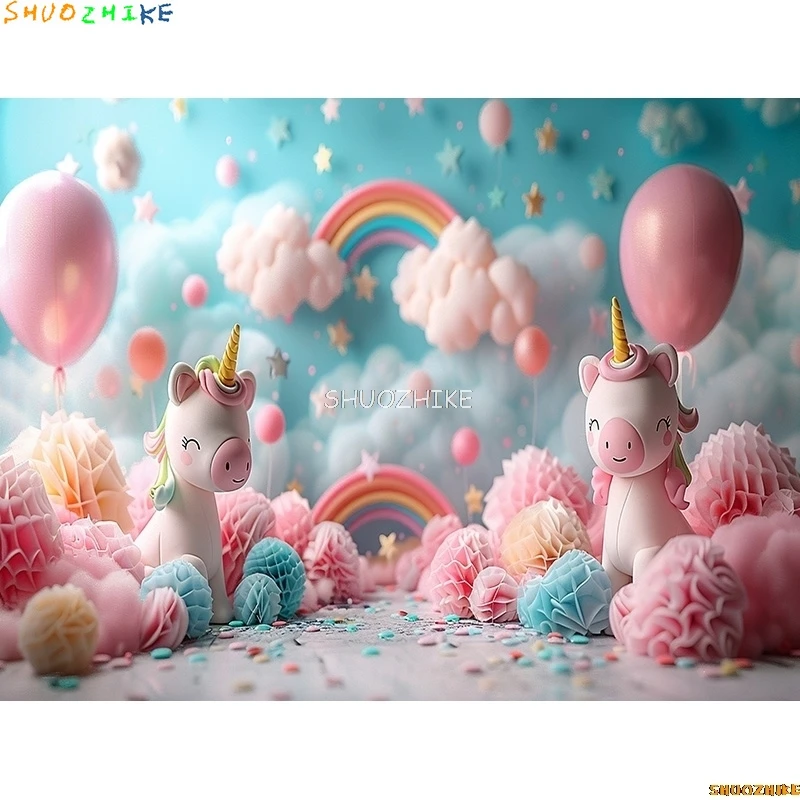 الذهب الأزرق حفلة عيد ميلاد خلفيات للتصوير الفوتوغرافي الدعائم قوس بالونات Joyous Candyland الوليد الطفل استوديو الصور خلفية TF-05