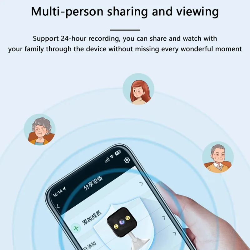 Xiaomi 2K HD กล้องรักษาความปลอดภัย WiFi Monitor พร้อมเสียงสองทางอินฟราเรด Night Vision Motion Detect การเฝ้าระวัง Multi-share View