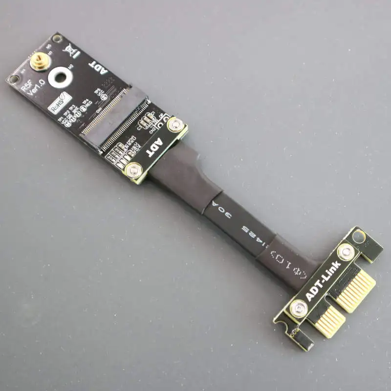 PCI-E 4.0 Riser Cable SSD Extension X1 to M.2 U.2 Mini PCI-E mPCIe SFF8639 Adapter for Wireless NIC NVMe/M2 ADT