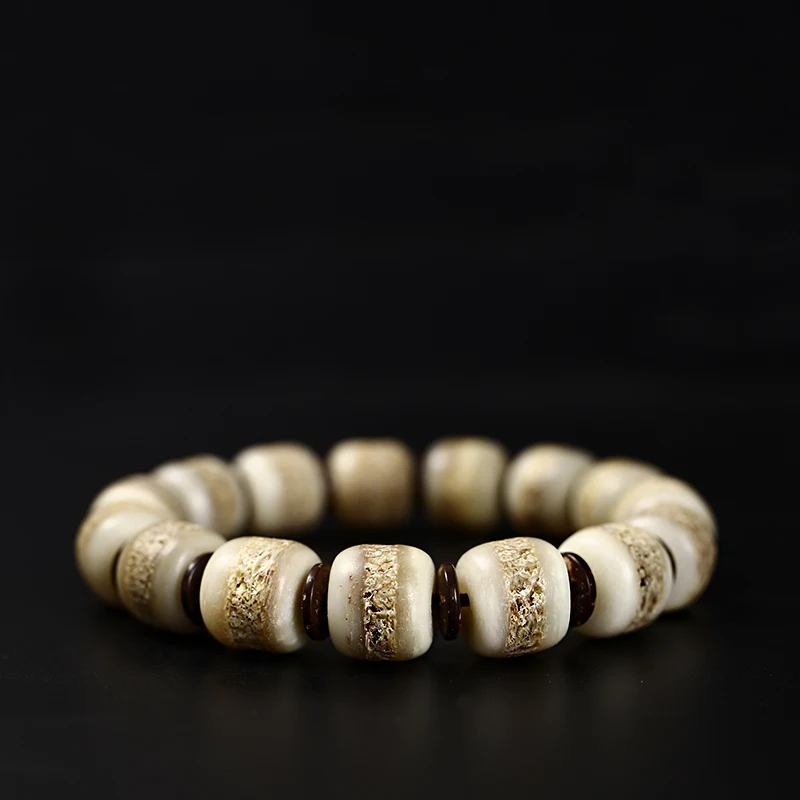 

Tibetan yak bone bracelet Gabala spirit bone Buddha beads Tibetan bone products play prayer beads bone men's bracelet tide