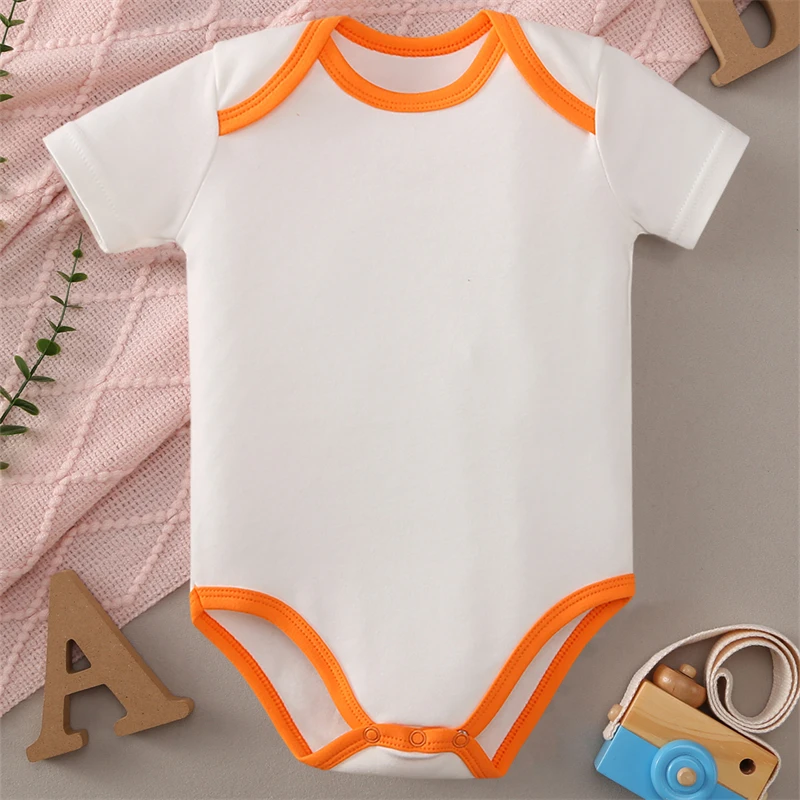 

Красочный воротник с круглым вырезом, базовая ткань, комбинезон из чистого хлопка, удобное боди для ребенка, комбинезон для новорожденных от 0 до 12 месяцев