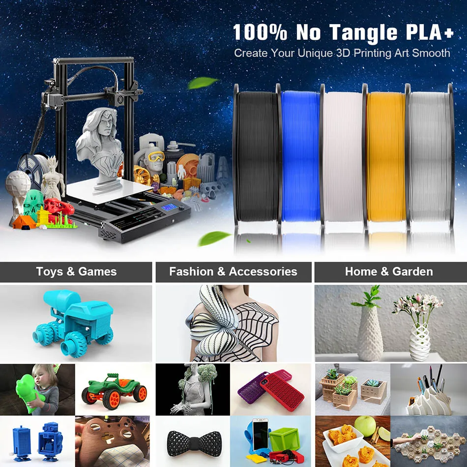 Imagem -04 - Sunlu Pla Mais Filamento 1.75 mm Pla Plus Filamento de Impressora 3d para Fdm 1kg Materiais de Impressão 3d 100 sem Bolha Transporte Rápido