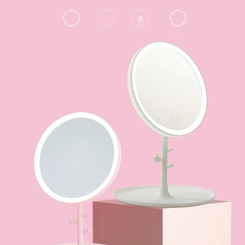 USB Charging Led Makeup Mirror Desk Lamp Make-Up Mirror Desk Make-Up Mirror Girl Portable Makeup Mirror