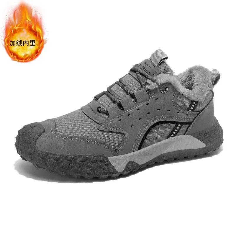 Men's Sneakers Plush Warm Lightweight Comfortable Non Slip Outdoor Men's Shoes Lace-up Cold Resistant Shoes Zapatillas De Hombre