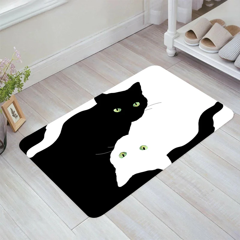 Cartoon Cute Cat Pattern Floor Mat Balcony Living Room Carpets Carpet Entrance of House Rugs Kitchen Rug Home Foot Doormat Door