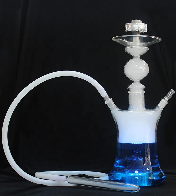 

54CM LED Glass Hookah Shisha Chicha Borosilicate Glass Remote Control Lights Complete Set for Fruit & Ice Ideal Party Gift