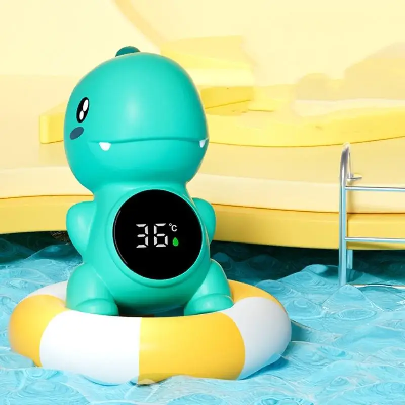 54DA Dinosaur Forma Termómetros agua digital lectura rápida con indicadores temperatura visual para recién nacidos del