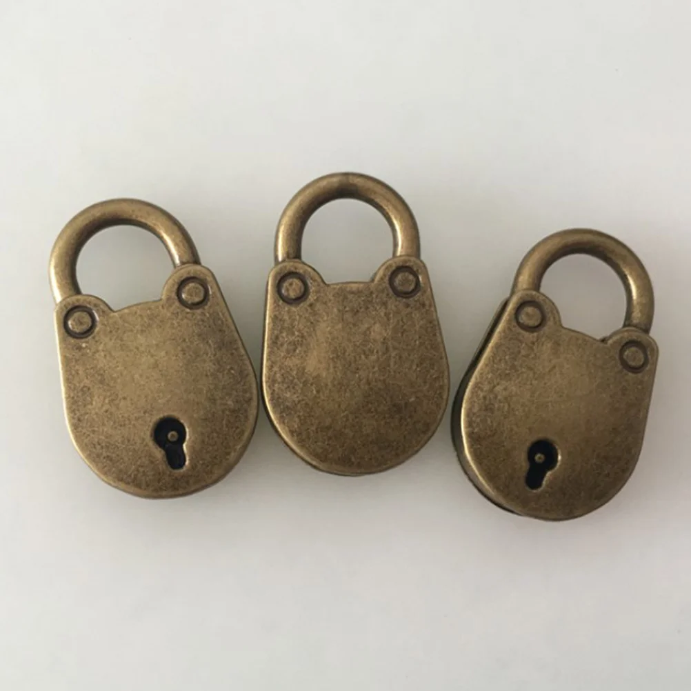

3Pcs Archaize Copper Color Mini Padlocks with Keys for Tiny Craft Diary Box Anti Theft Decorative Locks Key Lock