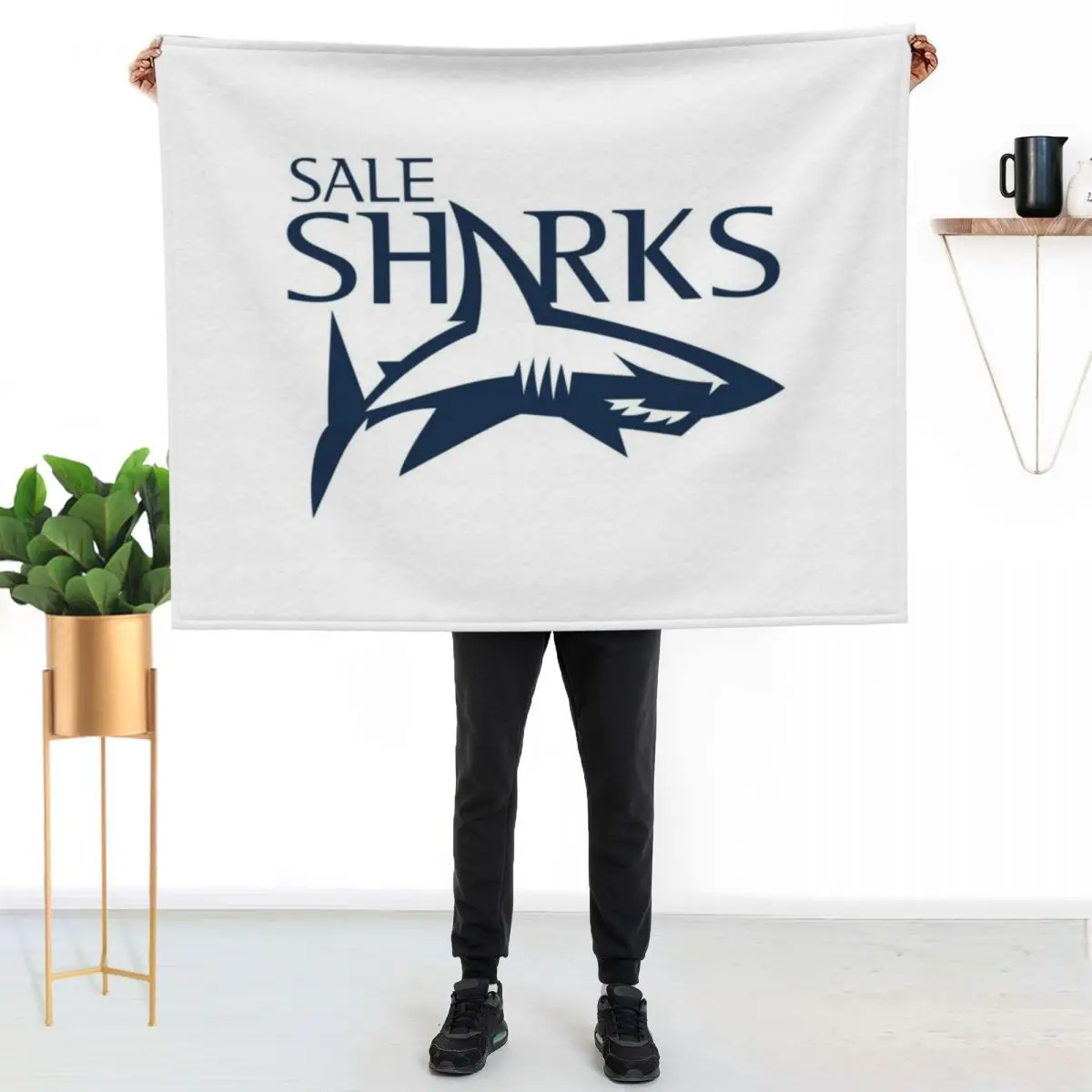 sale sharks rugby logo Throw Blanket Luxury St blankets ands Soft Plush Plaid Camping Vintage Plush Blankets