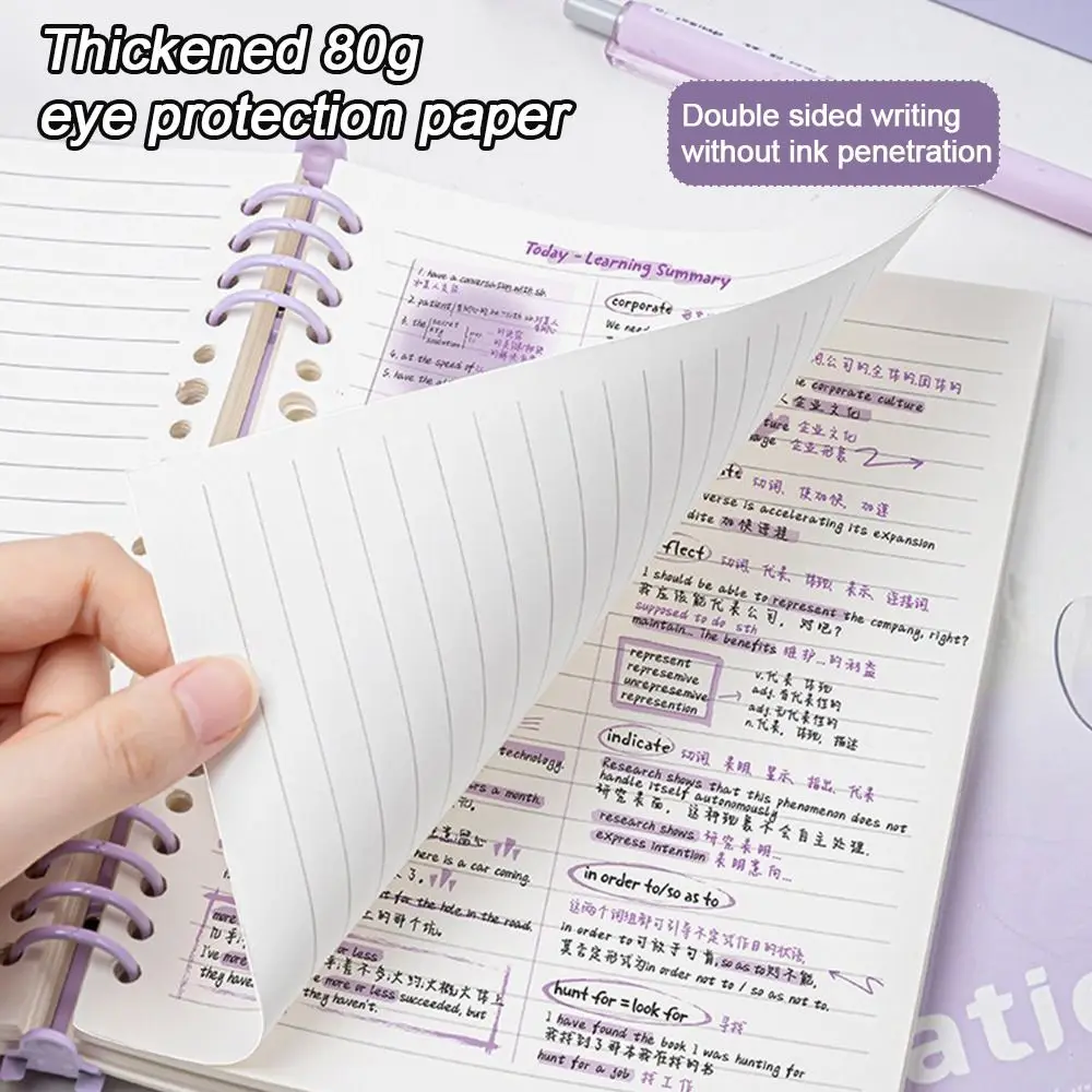 A5 Binder Notebooks Loose-leaf Note Pad Sketchbook Transparent Daily Weekly Planner Agenda Book School Notebooks  Writing Pads