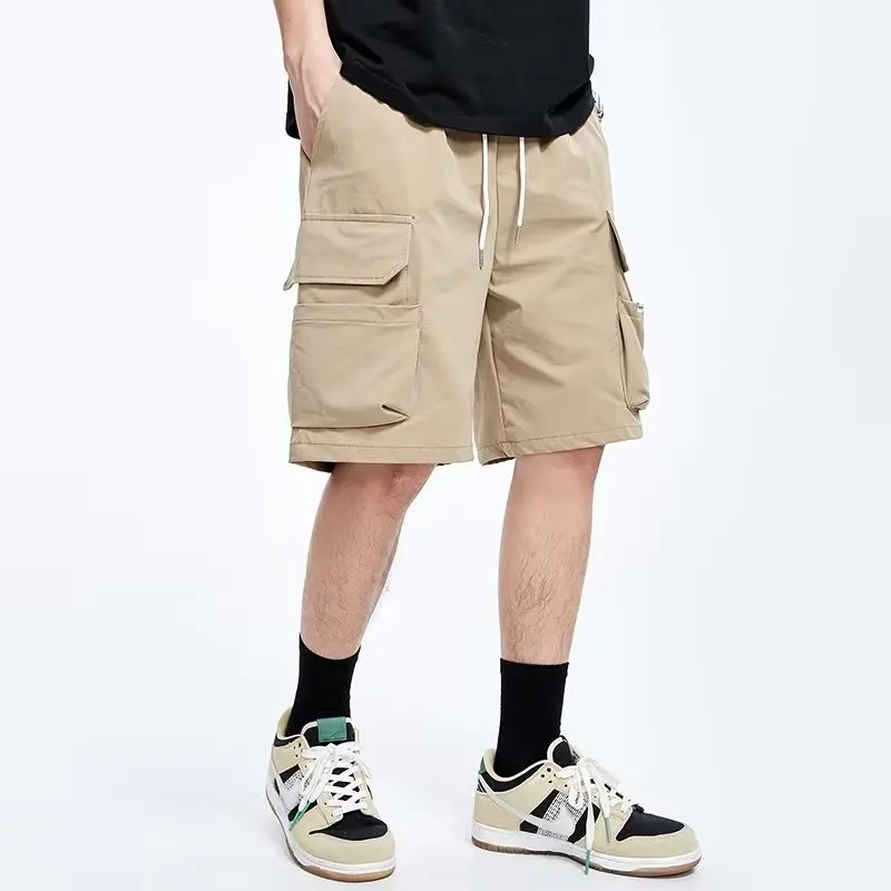 Overalls short men\'s summer style baggy straight cropped pants