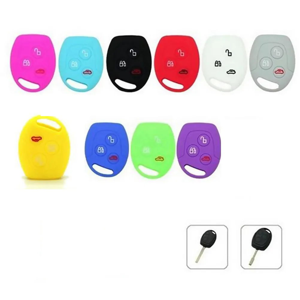 Silicone Key Case for Car Remote Fob 3 Buttons Exact Comfortable Touch Deformation Resistant Portable Lightweight Elegant