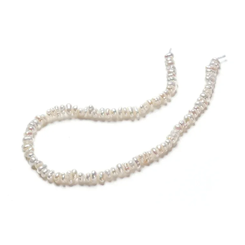 about 66~69pcs/strand Natural Cultured Freshwater Pearl Beads Strands  Rondelle  Antique White  3~4.5x1.5~2mm  Hole: 0.5mm