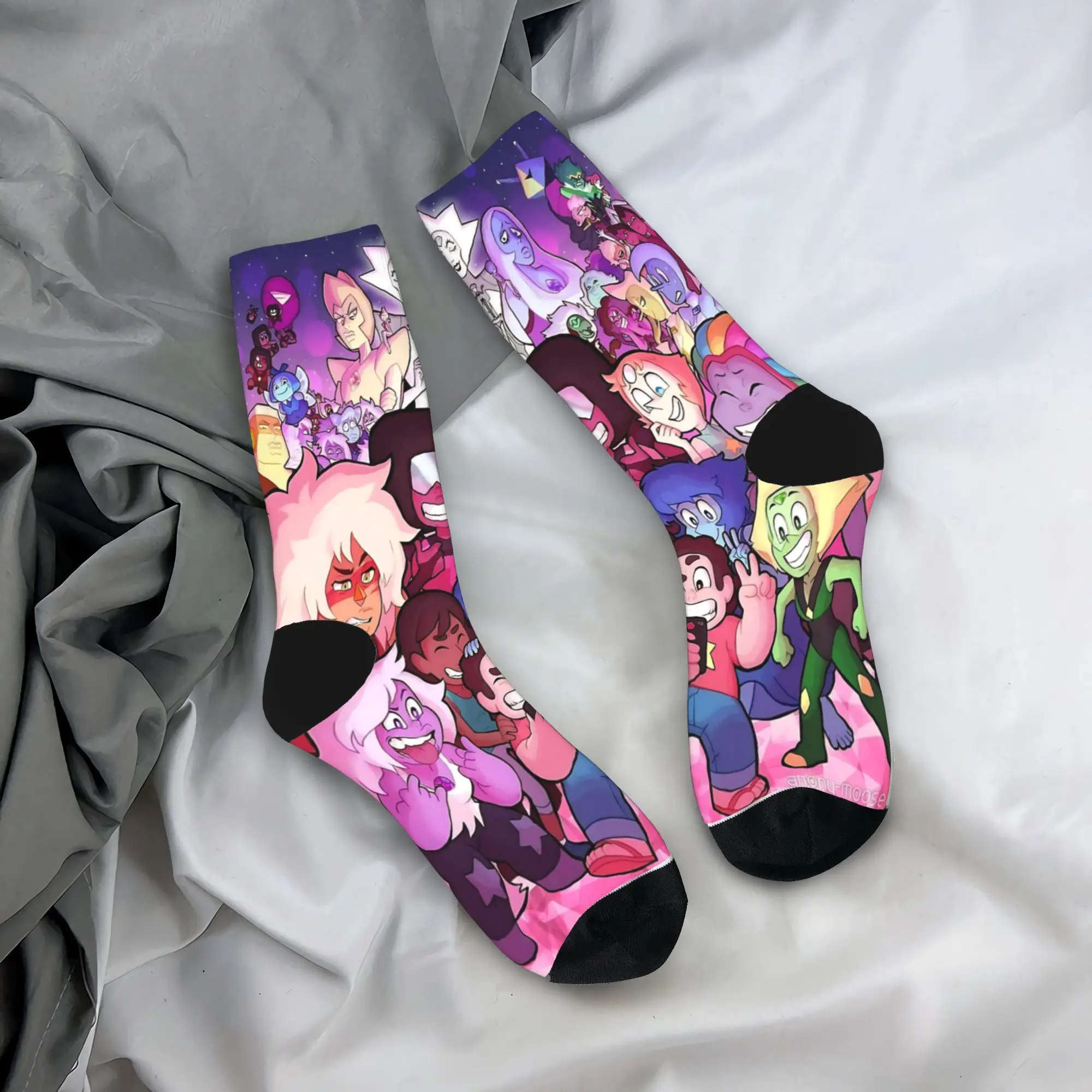 Crystal Gems Steven Universe  Stockings  Design Casual Socks Autumn Anti Bacterial Socks Men Skateboard Warm Soft Socks