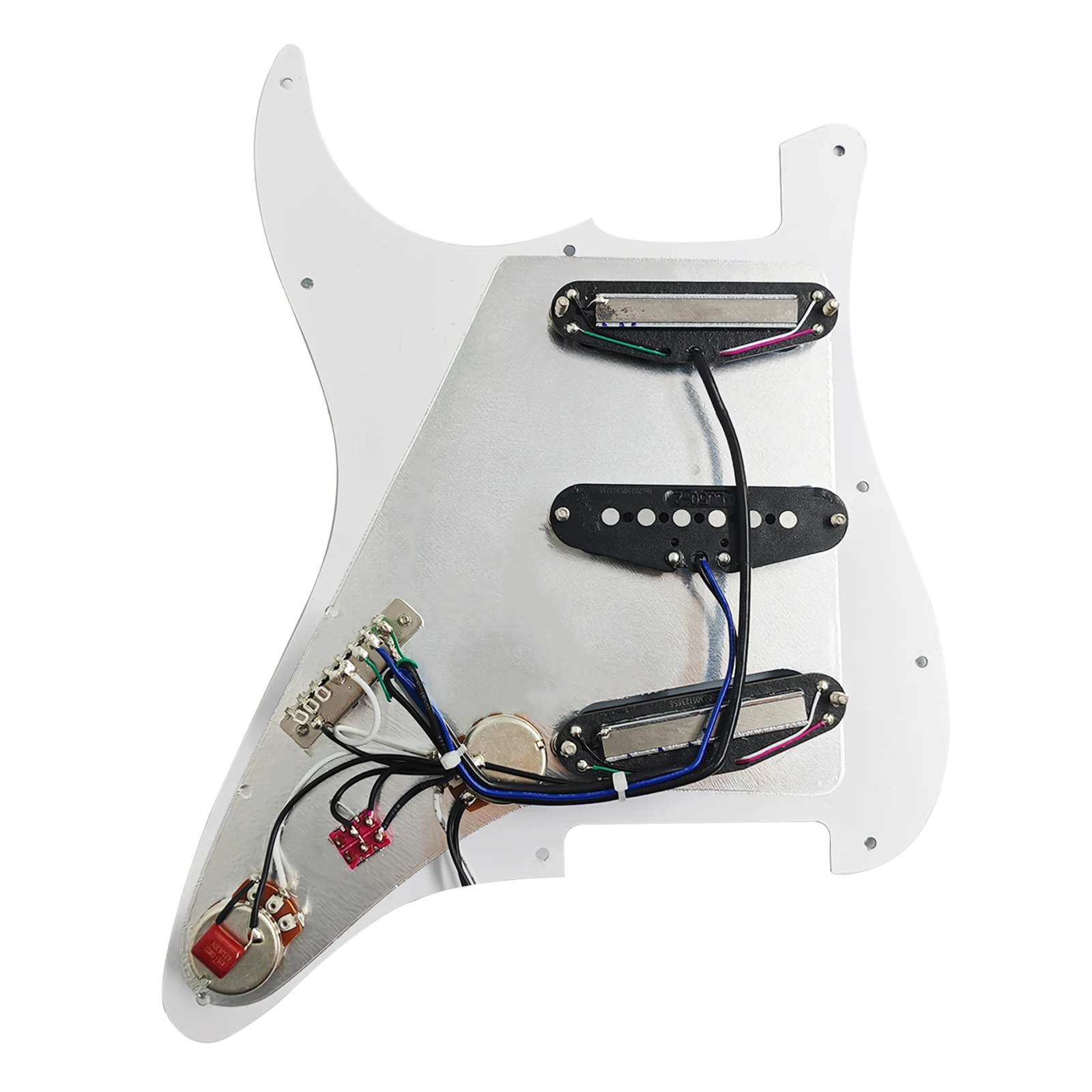 PHRILM Alnico5 Hot Track-Single Coil-Hot Track Pickup Pre installed Guitar Pickup SSS Set. Pre wired FD ST baffle, suitable ST